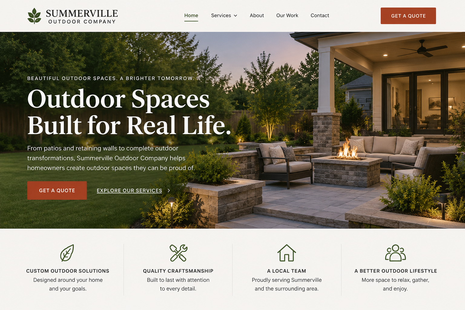 Summerville Outdoor Company website design by Fargo Web Co.